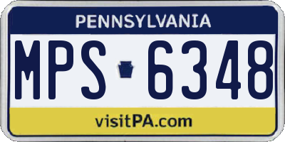 PA license plate MPS6348