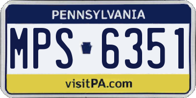 PA license plate MPS6351