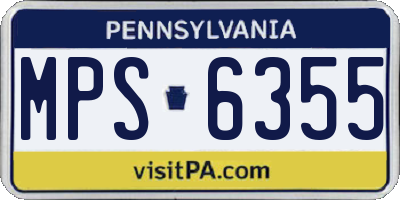 PA license plate MPS6355
