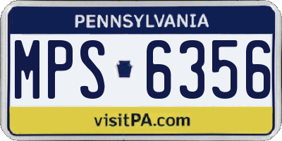 PA license plate MPS6356