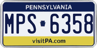 PA license plate MPS6358