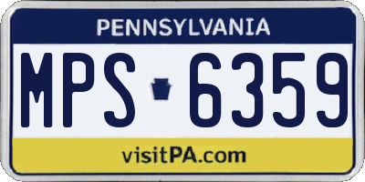 PA license plate MPS6359