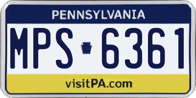 PA license plate MPS6361