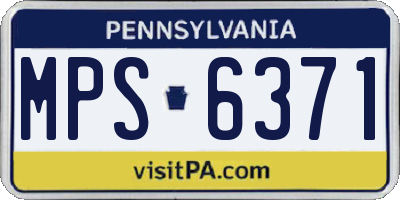 PA license plate MPS6371
