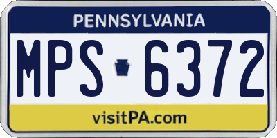 PA license plate MPS6372