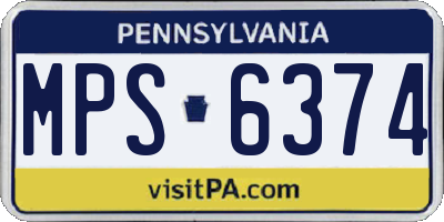 PA license plate MPS6374