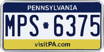 PA license plate MPS6375