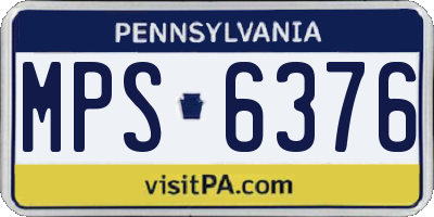 PA license plate MPS6376