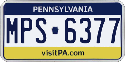 PA license plate MPS6377