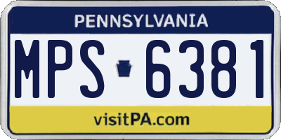 PA license plate MPS6381