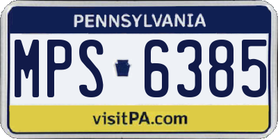 PA license plate MPS6385