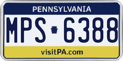 PA license plate MPS6388