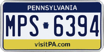PA license plate MPS6394