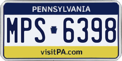 PA license plate MPS6398