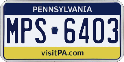 PA license plate MPS6403