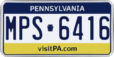 PA license plate MPS6416