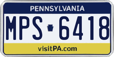 PA license plate MPS6418