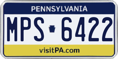PA license plate MPS6422