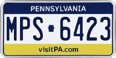 PA license plate MPS6423