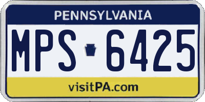 PA license plate MPS6425