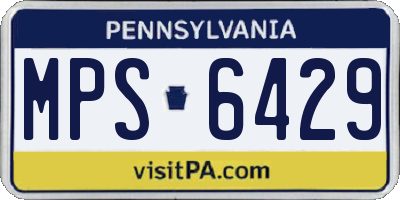 PA license plate MPS6429