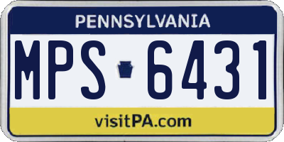 PA license plate MPS6431