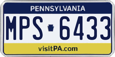 PA license plate MPS6433