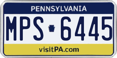 PA license plate MPS6445