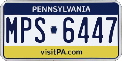 PA license plate MPS6447