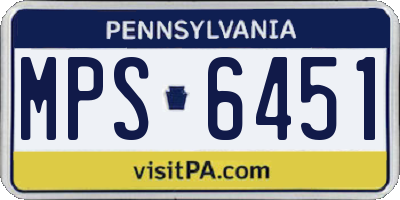 PA license plate MPS6451