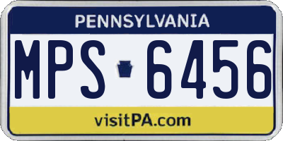 PA license plate MPS6456