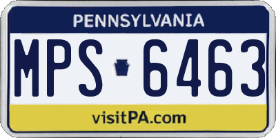 PA license plate MPS6463