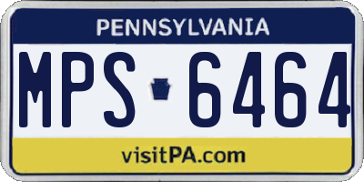 PA license plate MPS6464