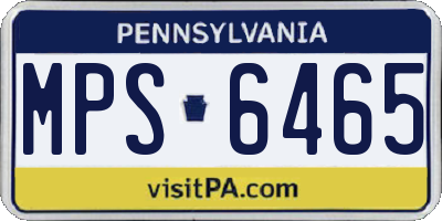 PA license plate MPS6465
