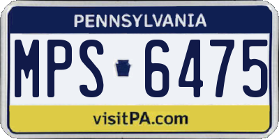 PA license plate MPS6475