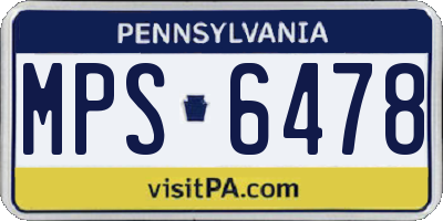 PA license plate MPS6478