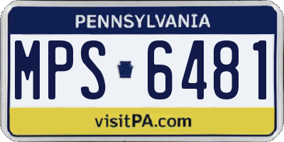 PA license plate MPS6481