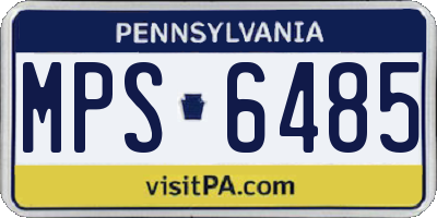 PA license plate MPS6485