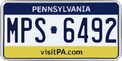 PA license plate MPS6492