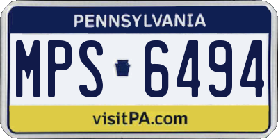 PA license plate MPS6494