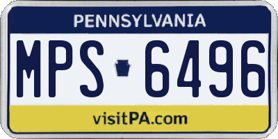 PA license plate MPS6496