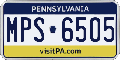 PA license plate MPS6505