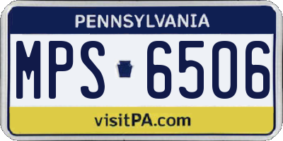 PA license plate MPS6506