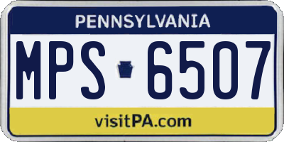 PA license plate MPS6507