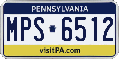 PA license plate MPS6512