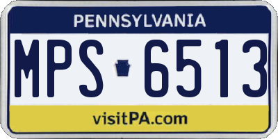 PA license plate MPS6513