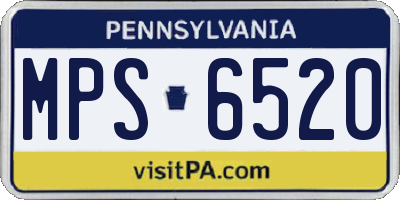 PA license plate MPS6520