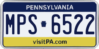 PA license plate MPS6522