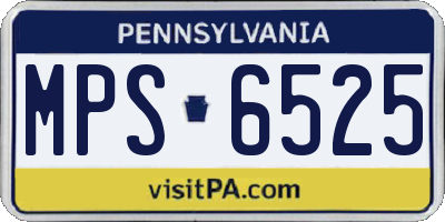 PA license plate MPS6525