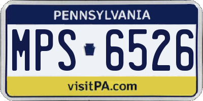 PA license plate MPS6526